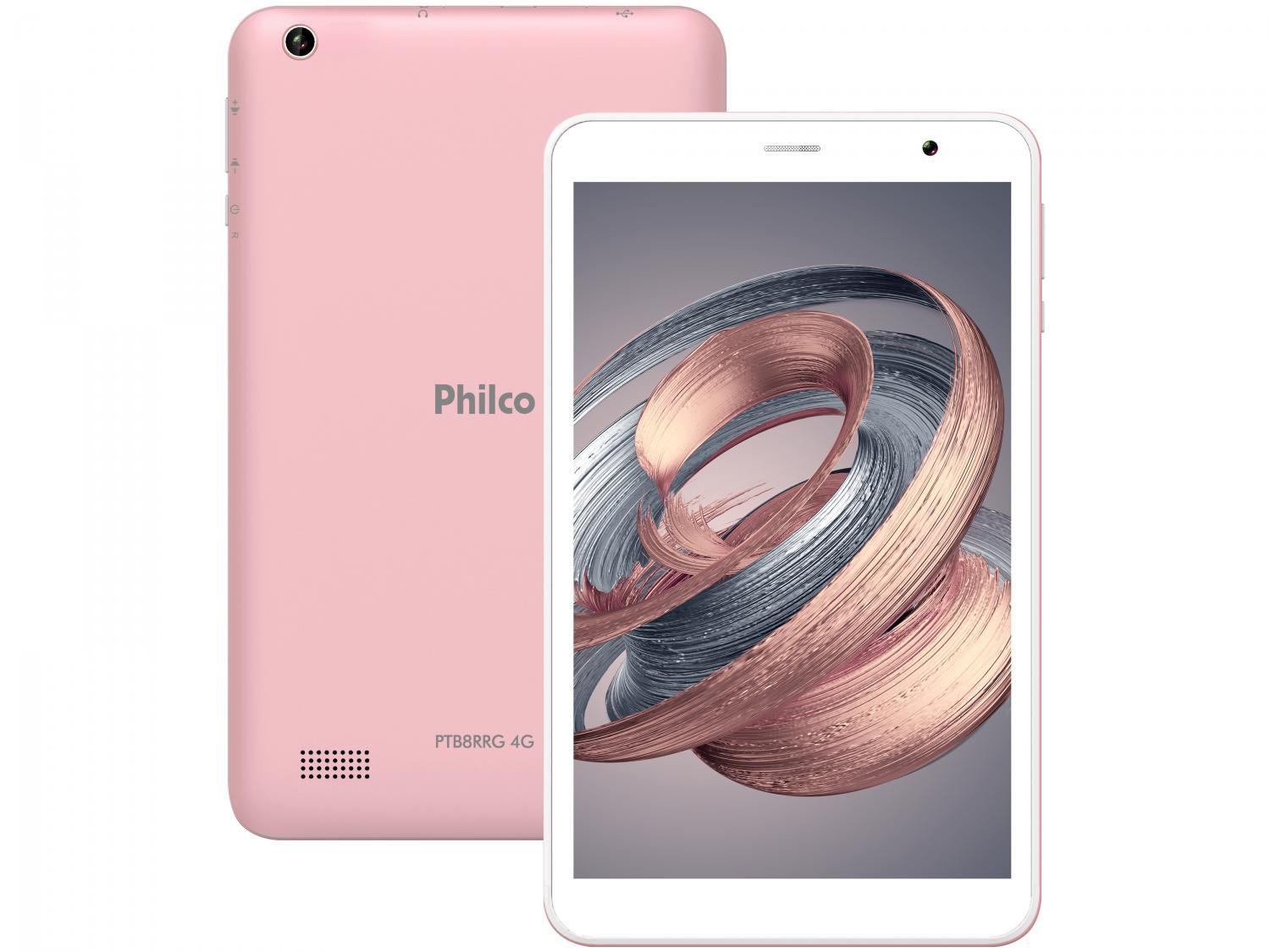 Tablet Philco PTB8RRG 8" 4G Wi-Fi 32GB - Android 10 Quad-Core Câm. 5MP + Selfie 2MP