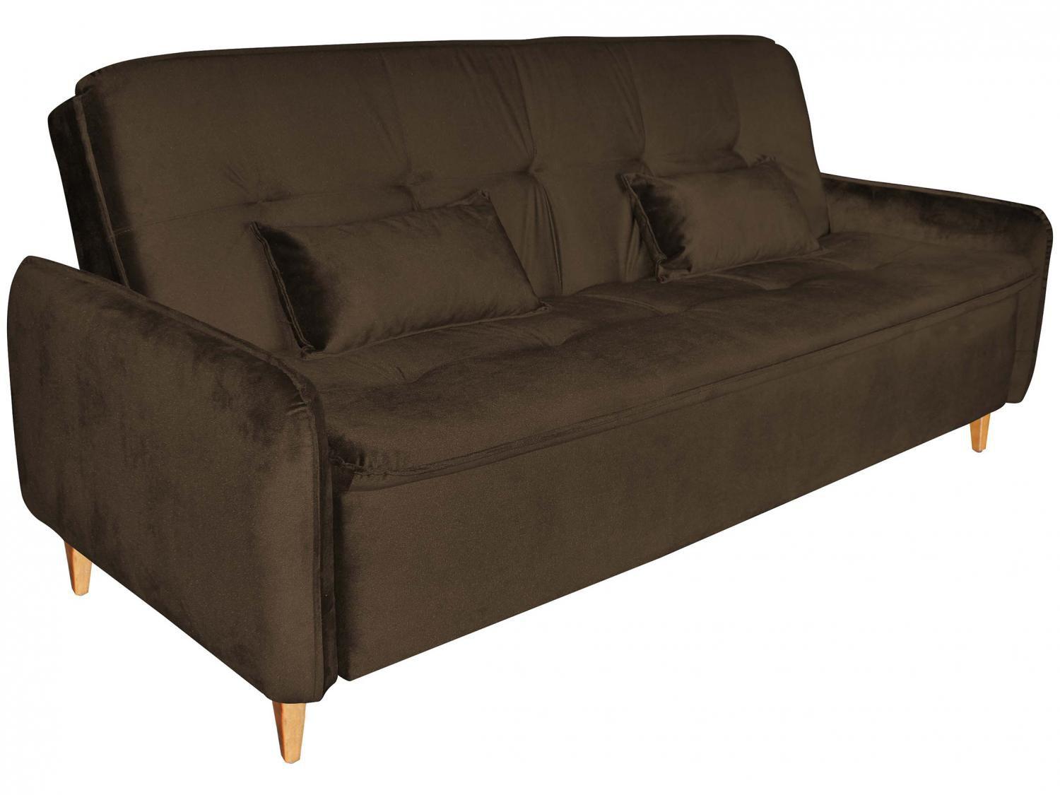Sofá-cama Casal 3 Lugares Reclinável Suede - Matrix Donna