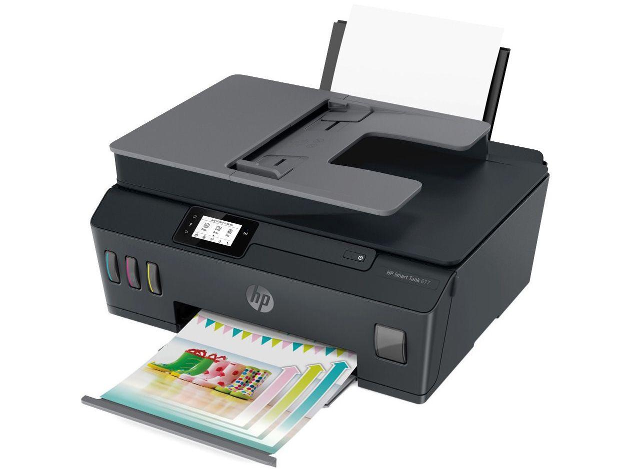Impressora Multifuncional HP Smart Tank 617 - Tanque de Tinta Colorida Wi-Fi ADF