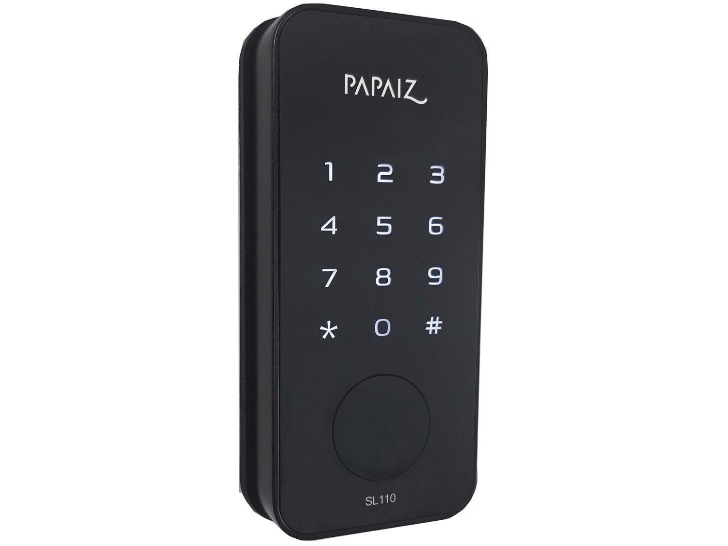 Fechadura Eletrônica Papaiz Smart Lock SL110 - com Senha Interna de Embutir Preta