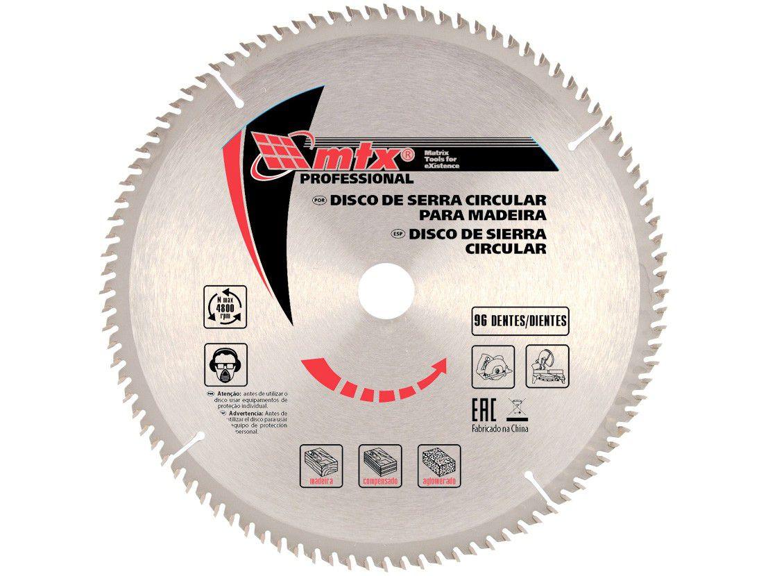Disco de Serra Circular 12" 96 Dentes para Madeira - MTX Widea