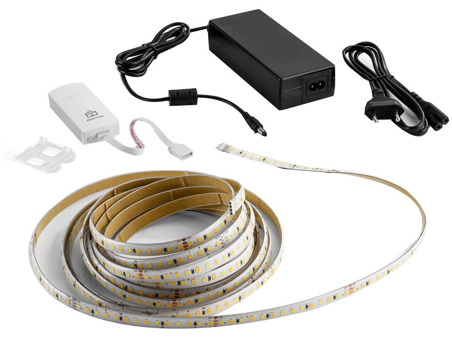Fita de LED Inteligente Branca 2835 Positivo - Casa Inteligente CCT Wi-fi