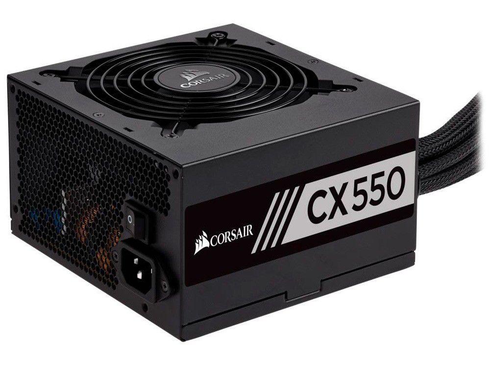 Fonte para PC 550W ATX Corsair CX550 com Cabo