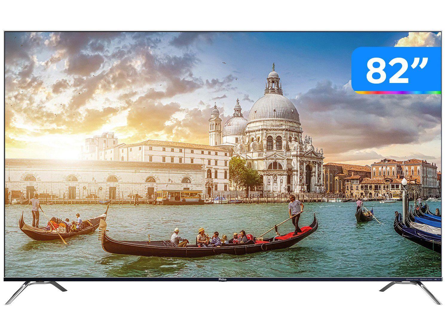 Smart TV UHD E-LED 82" Philco PTV82K90AGIB - Android Wi-Fi Bluetooth HDR 4 HDMI 2 USB