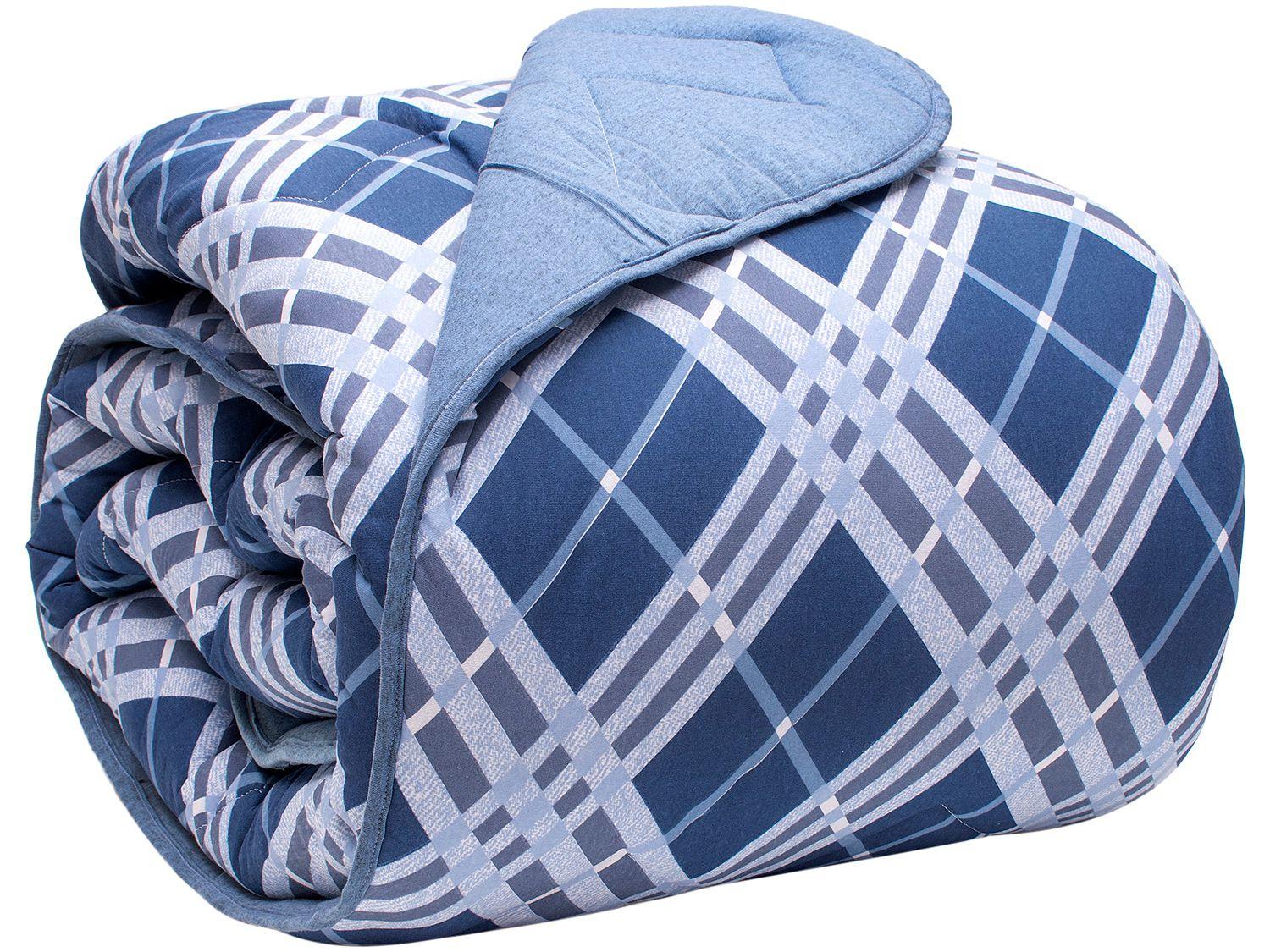 Edredom Casal Buettner Malha - Basic Eduardo Marinho Azul