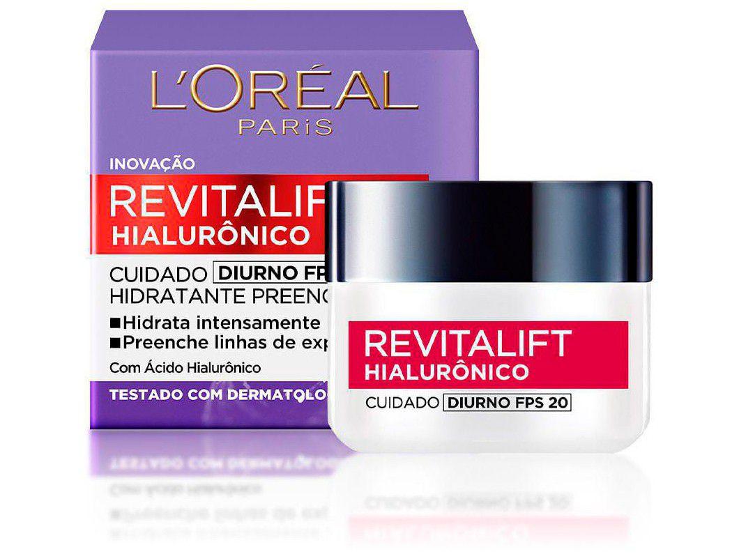 Creme Anti-idade LOréal Paris - Revitalift Hialurônico Diurno FPS 20
