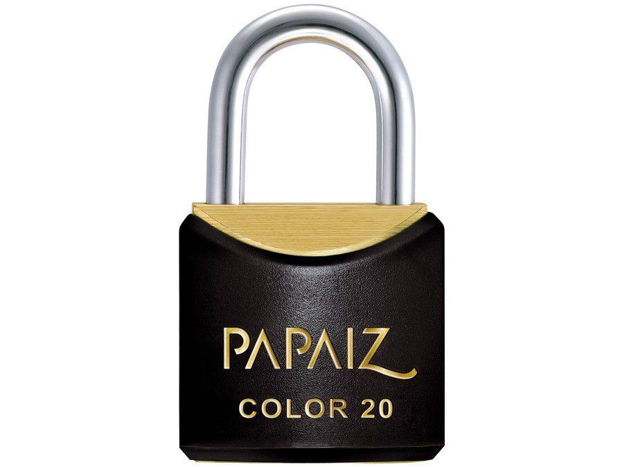 Cadeado Chave Papaiz Color Line 20mm Preto