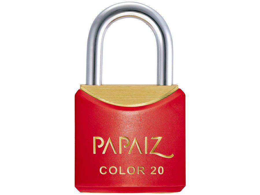 Cadeado Chave Papaiz Color Line 20mm Vermelho