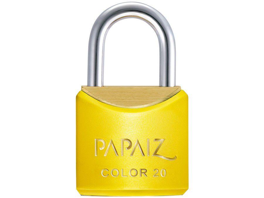 Cadeado Chave Papaiz Color Line 20mm Amarelo
