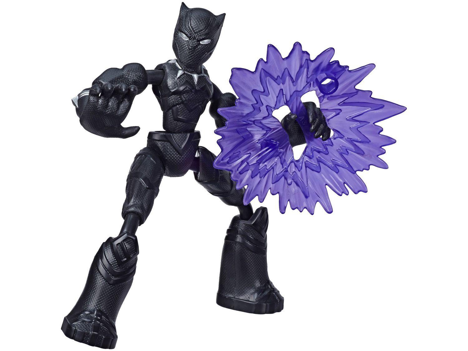 Boneco Marvel Vingadores Bend and Flex - Pantera Negra 15cm com Acessórios Hasbro