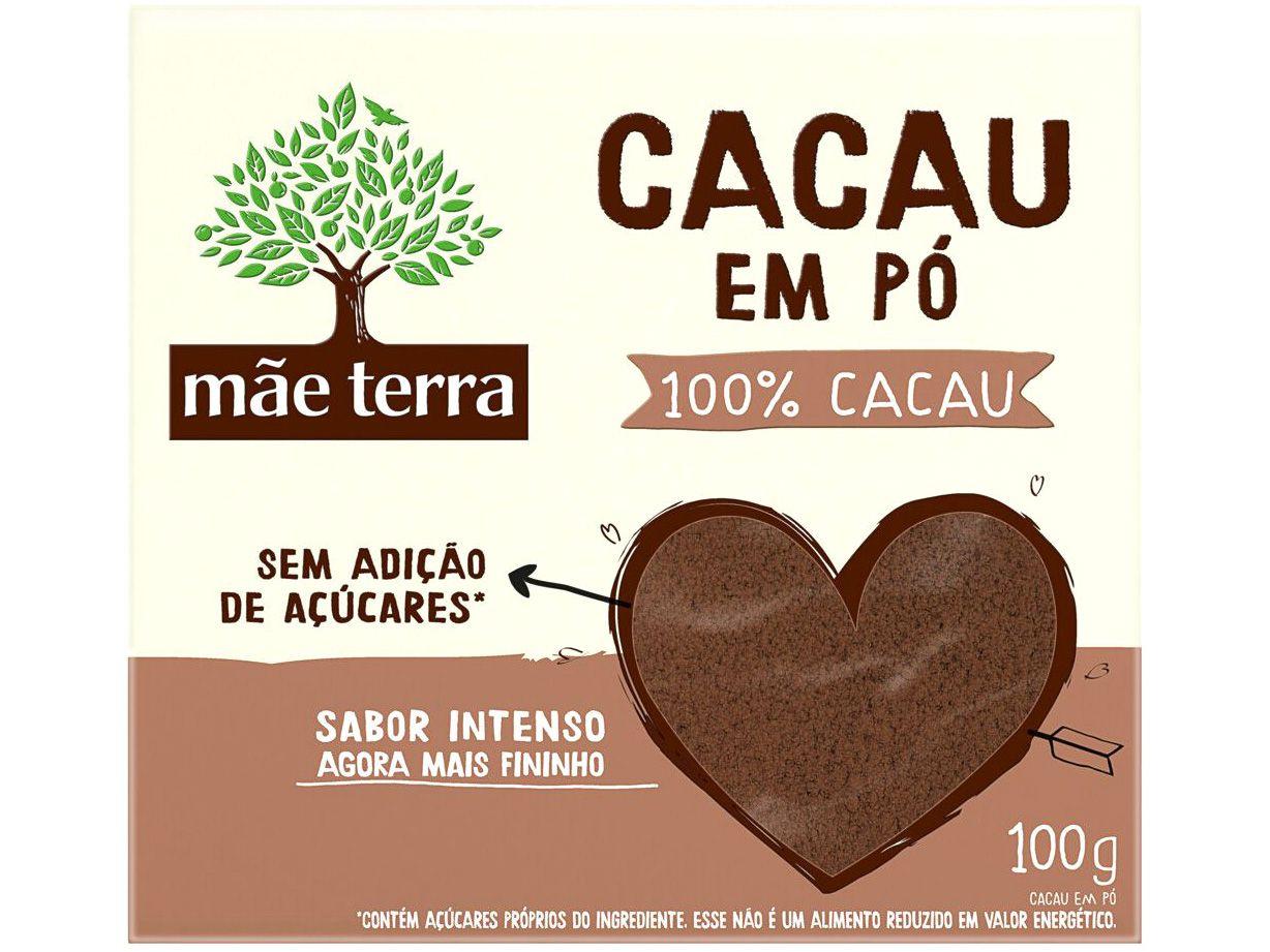 Cacau em Pó Mãe Terra 100% Cacau Orgânico - Sem Açúcar Sem Lactose 100g