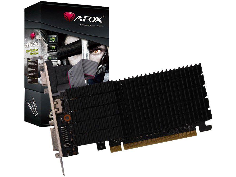 Placa de Vídeo Afox NVIDIA GeForce GT710 - 2GB DDR3 64 bits AF710-2048D3L7