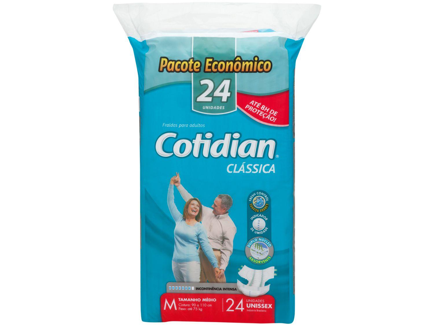 Fralda Geriátrica Cotidian Clássica M 24 Unidades