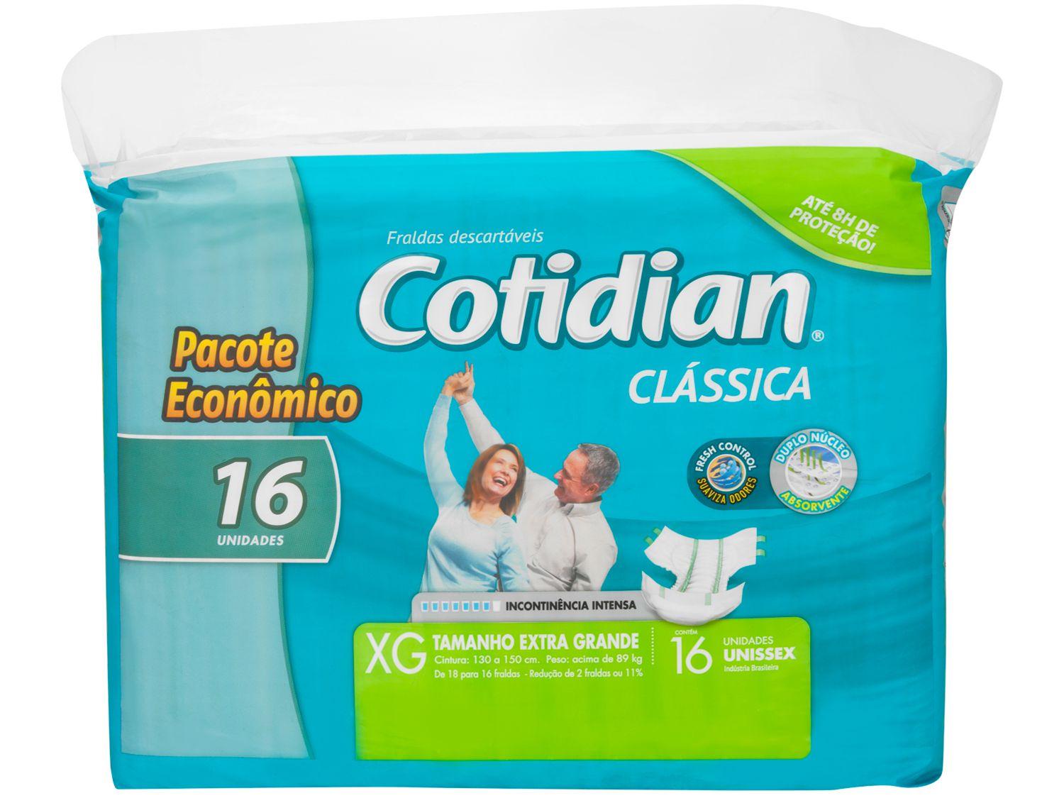 Fralda Geriátrica Cotidian Clássica XG 16 Unidades