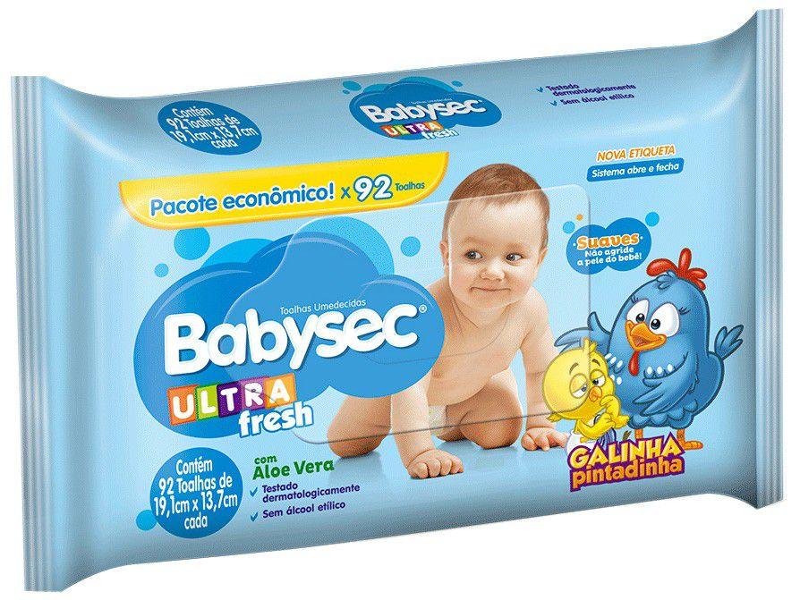 Toalha Umedecida Babysec Ultrafresh - Galinha Pintadinha 92 Unidades