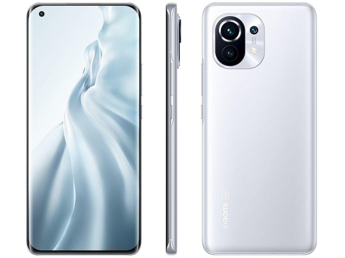 Smartphone Xiaomi Mi 11 256GB Branco 5G - 8GB RAM Tela 6,81" Câm. Tripla + Selfie 20MP