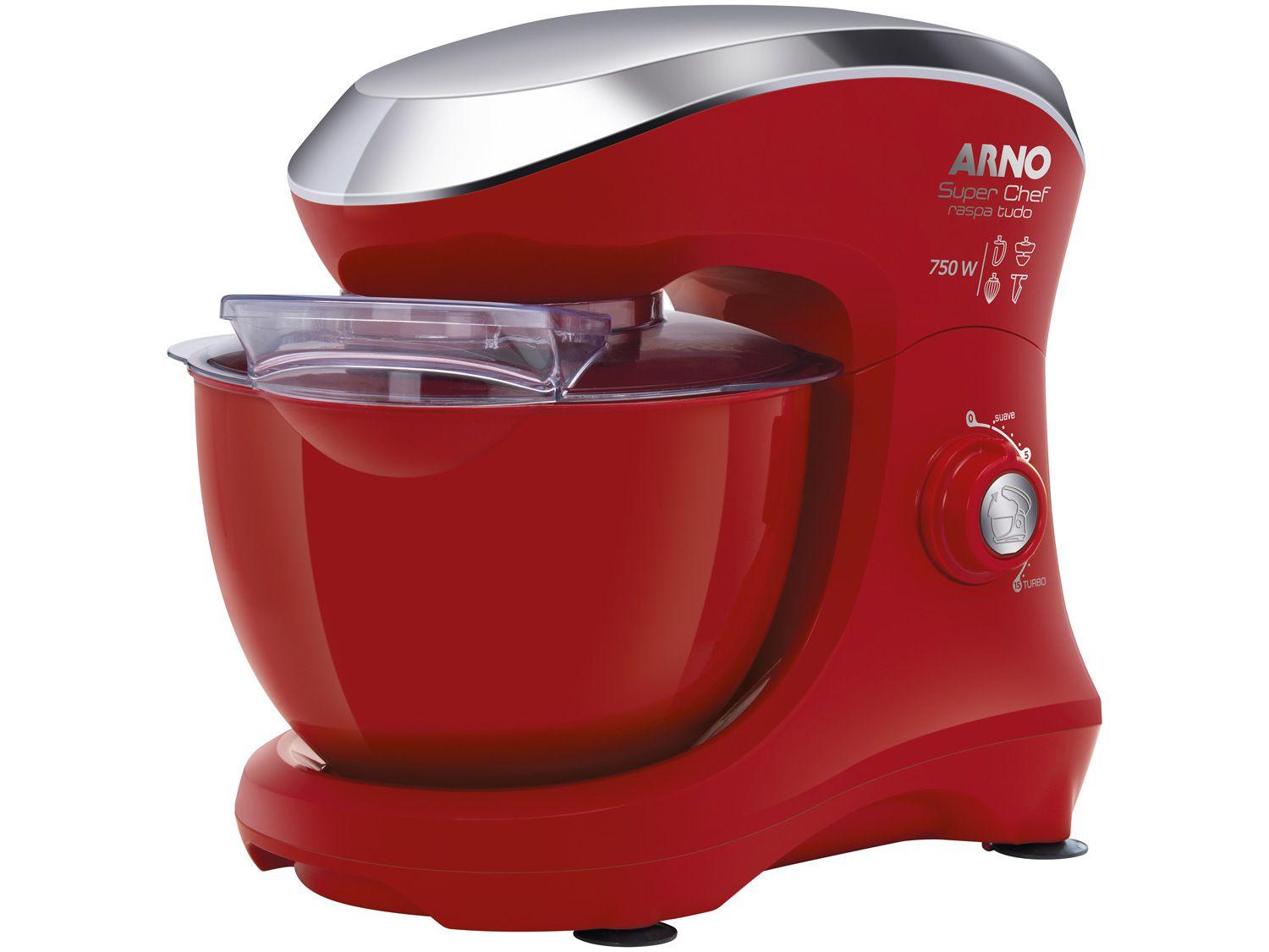Batedeira Planetária Vermelha 750W - Superchef Raspa Tudo KM12 15 Velocidades
