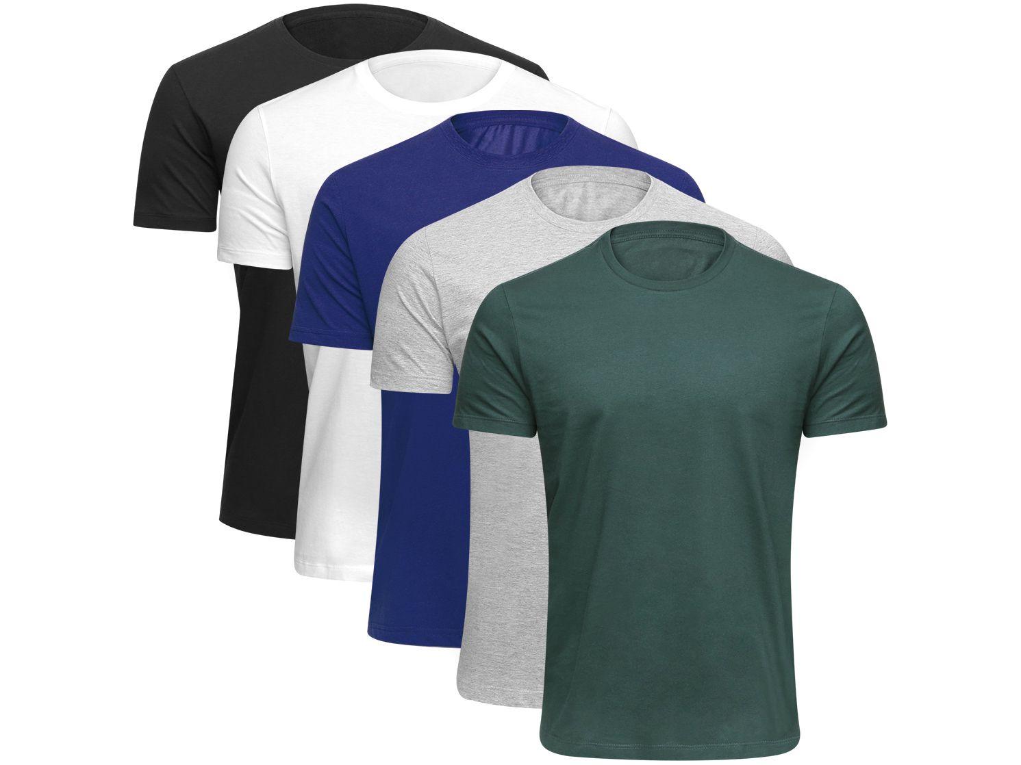 Kit 5 Camisetas Básicos Masculina