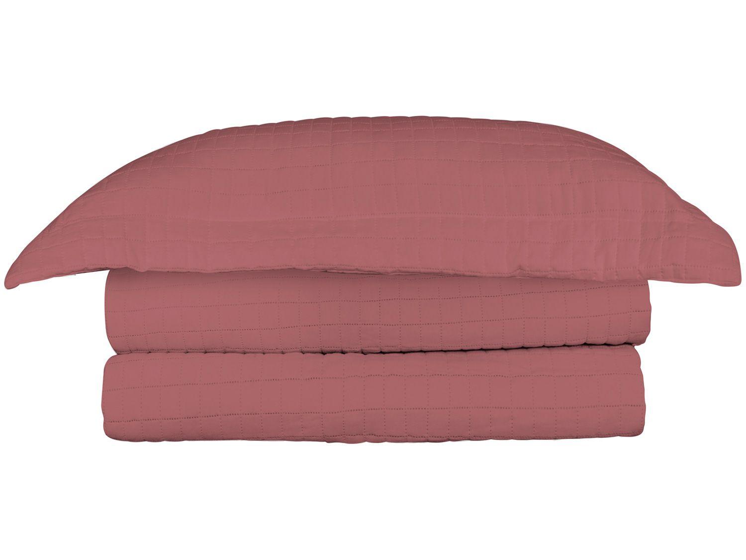Colcha King Camesa 100% Poliéster 150 Fios - Loft Vermellho 3 Peças
