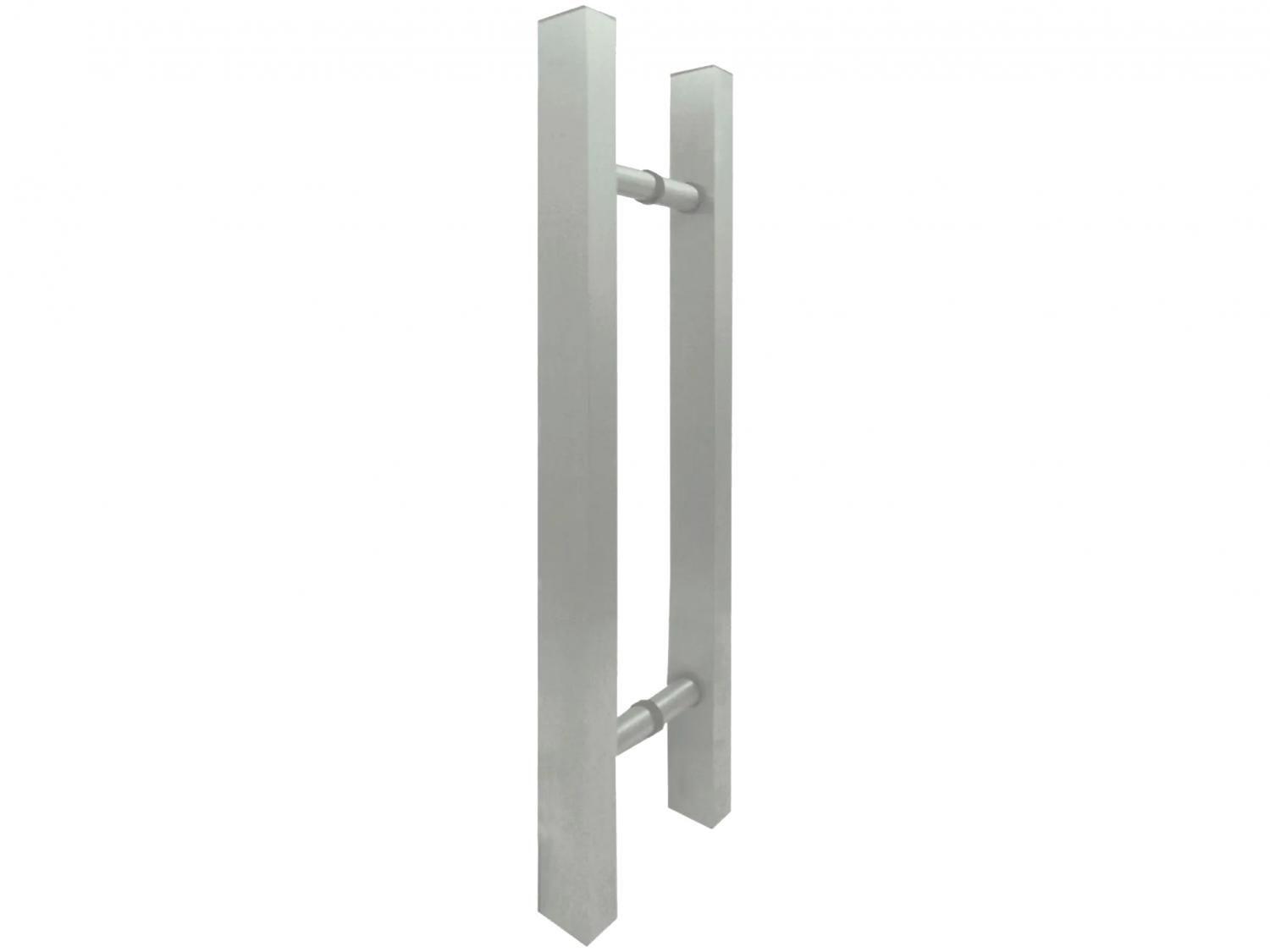 Puxador de Porta de Vidro e Madeira Ducon Metais - Classic CL3140 45cm Escovado com Verniz