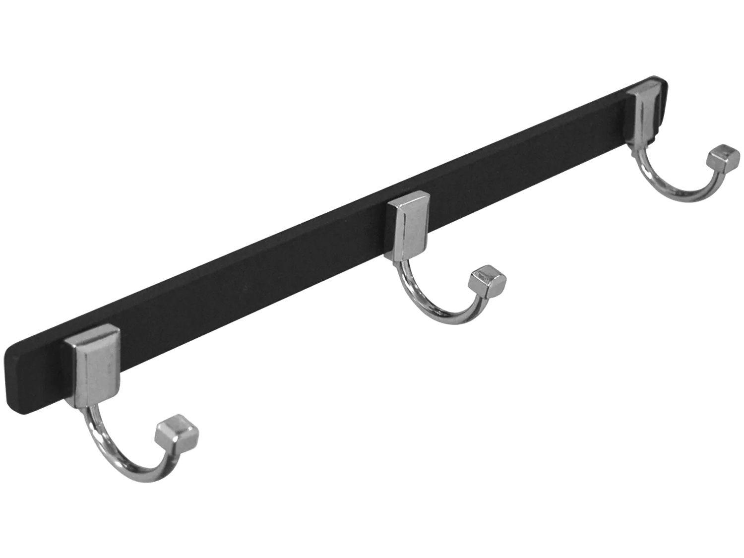 Cabide Triplo para Banheiro Preto Fosco Classic - CL3150 Ducon Metais