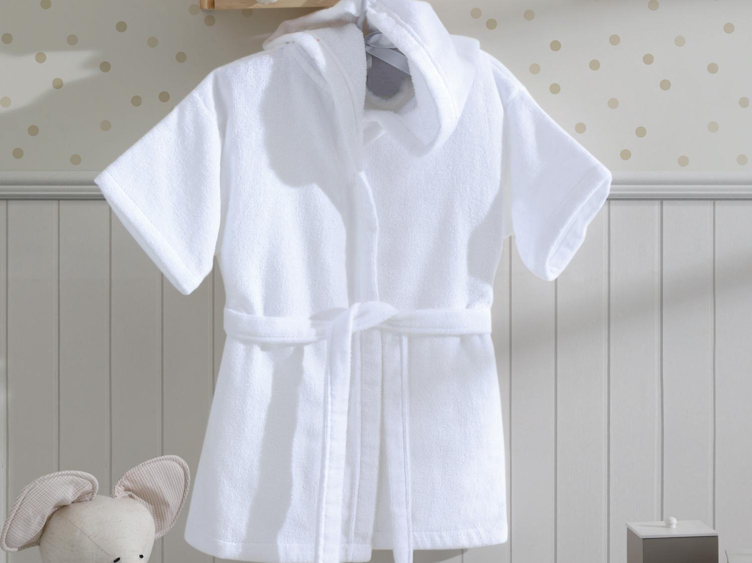Roupão de Bebê Döhler Felpa Velour com Capuz - Branco