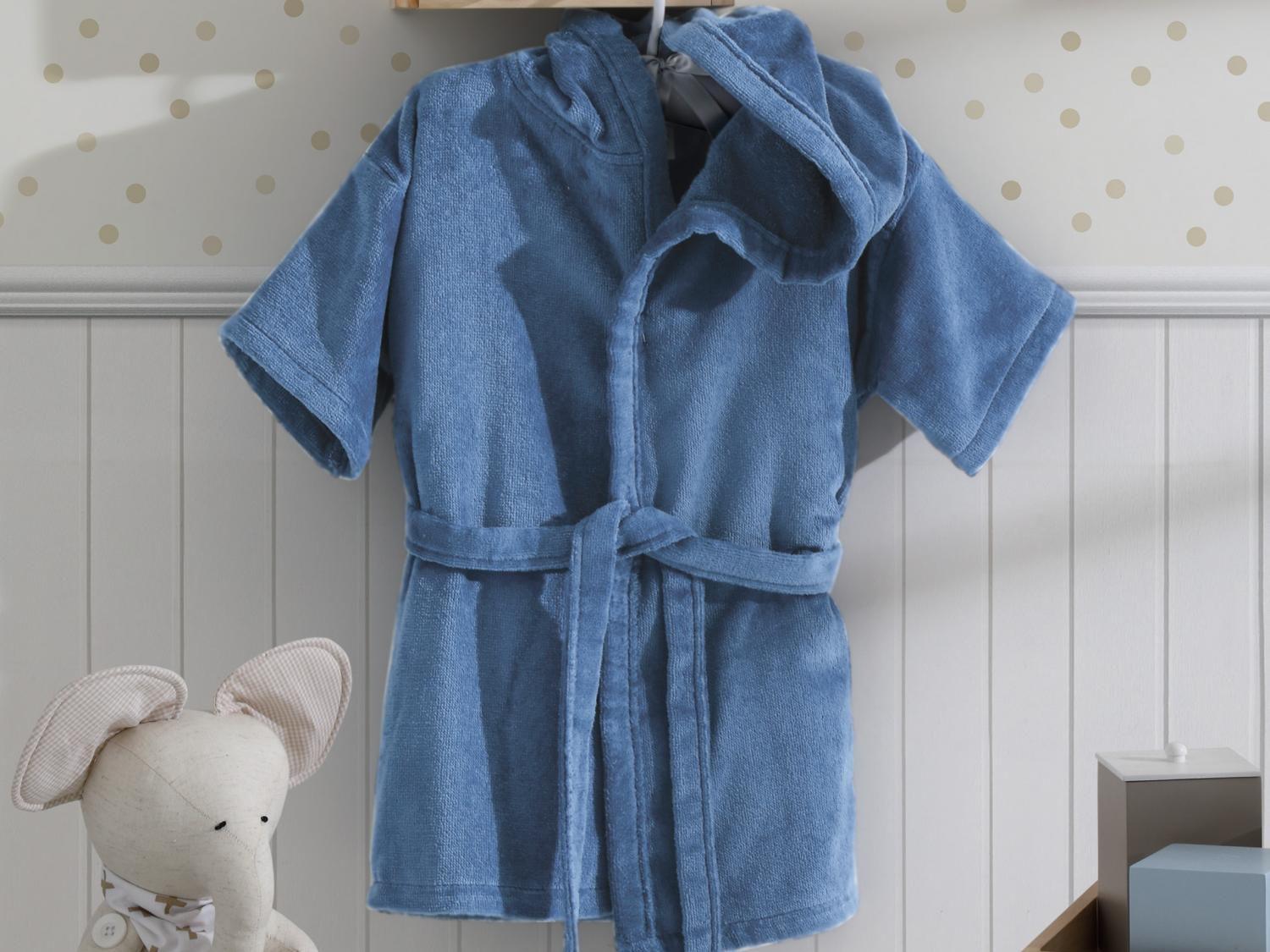 Roupão de Bebê Döhler Felpa Velour com Capuz - Azul