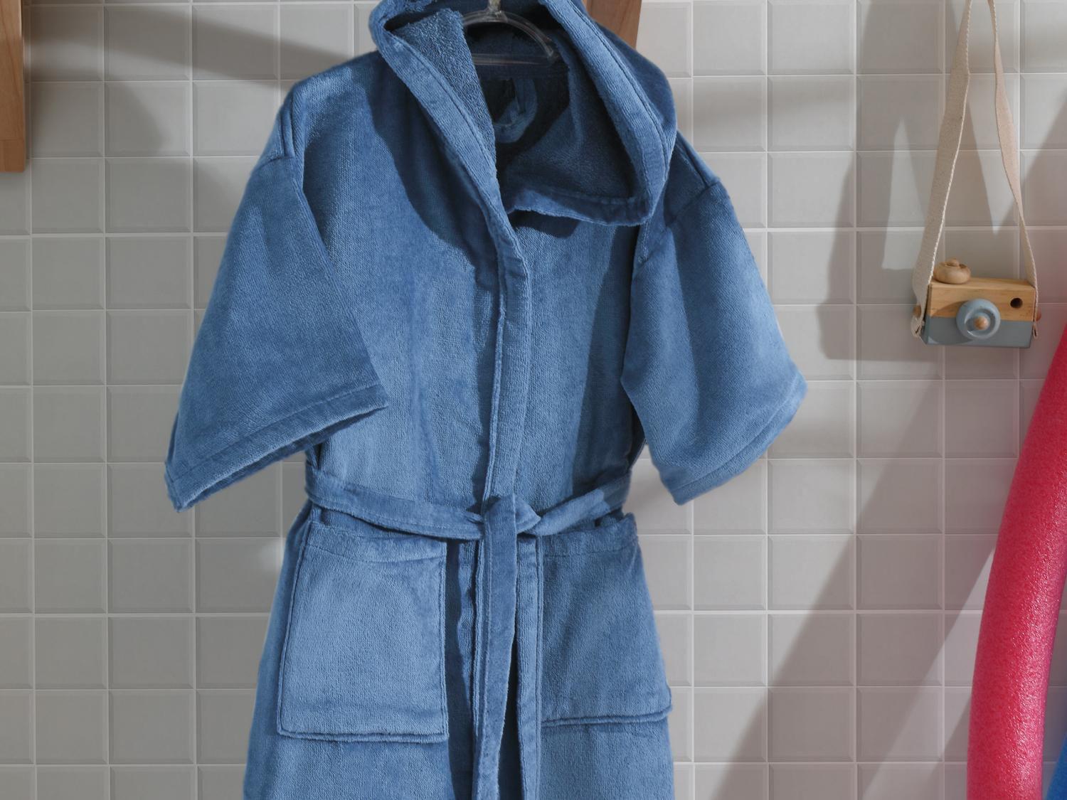 Roupão Infantil Döhler Felpa Velour com Capuz - Azul