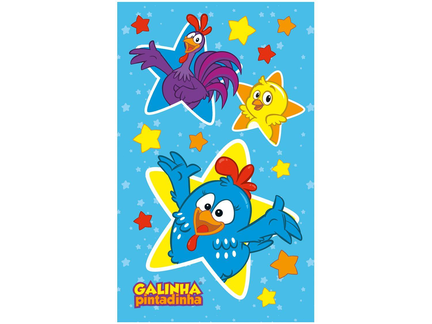Toalha de Banho para Bebê Döhler 100% Algodão - Galinha Pintadinha