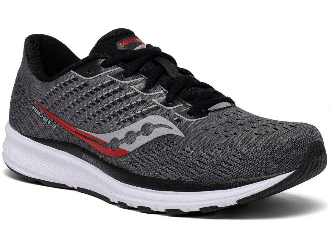 Tênis Saucony Ride 13 Masculino Cinza e Preto