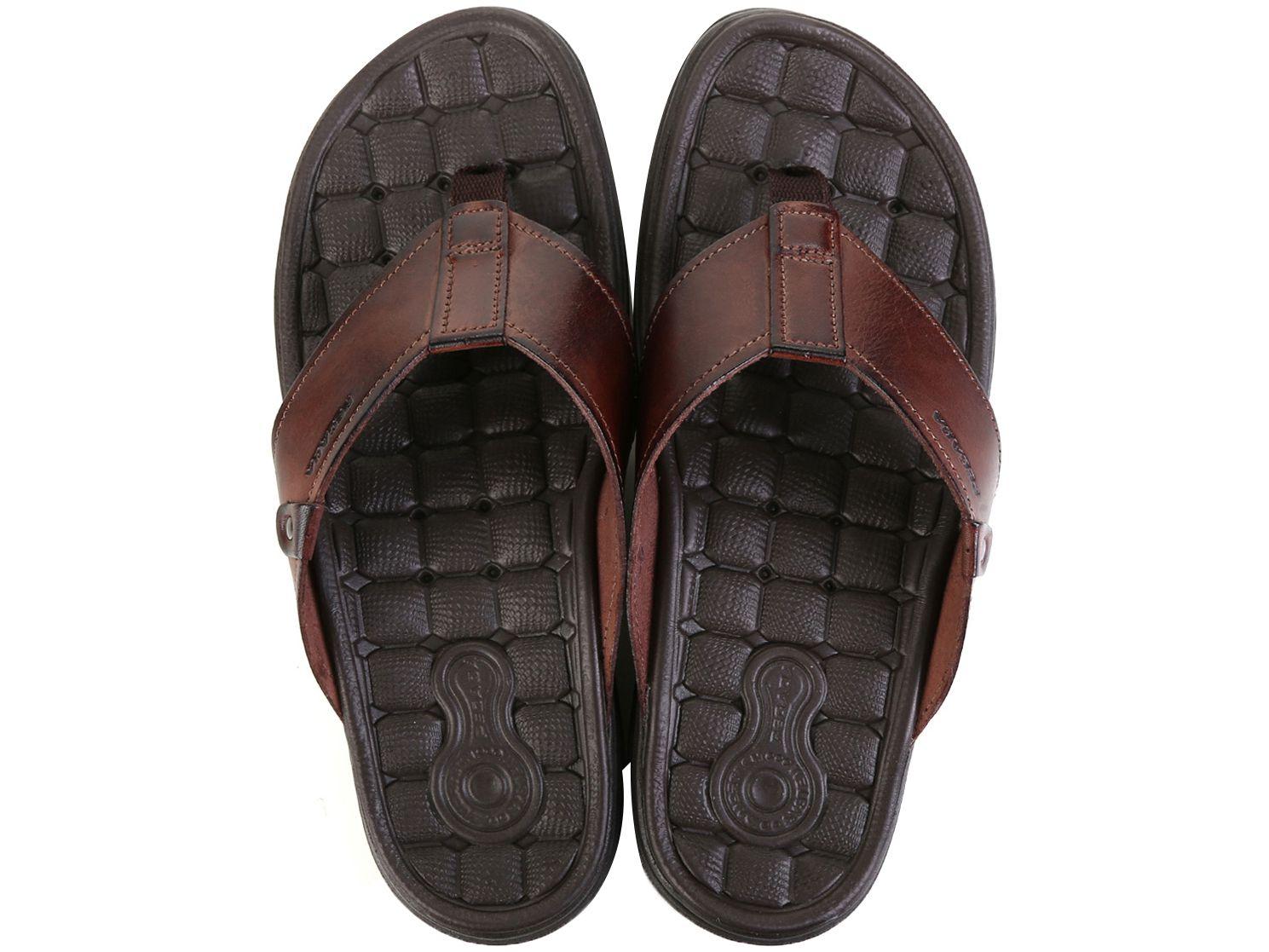 Chinelo Pegada Masculino Básico Marrom Claro