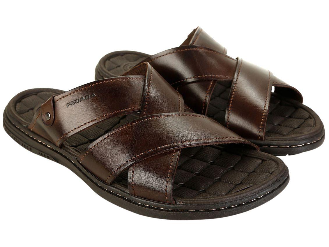 Chinelo Pegada Masculino Cruzada Marrom