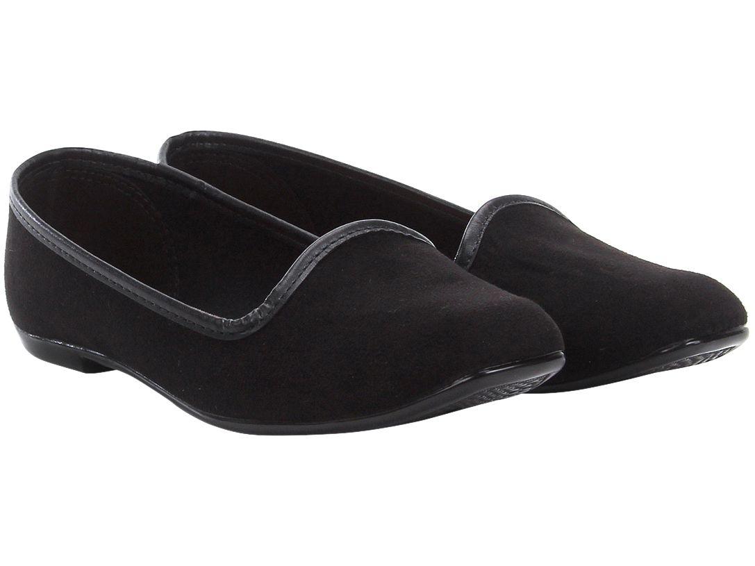 Sapatilha Moleca Slipper Bico Redondo Preta