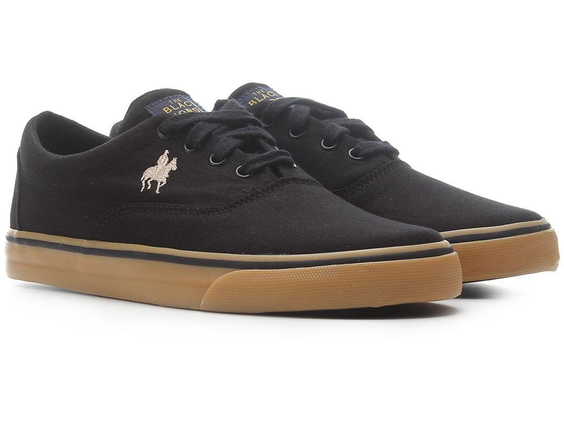 Tênis Black Horse Polo Farm Classic Masculino - Preto e Off White