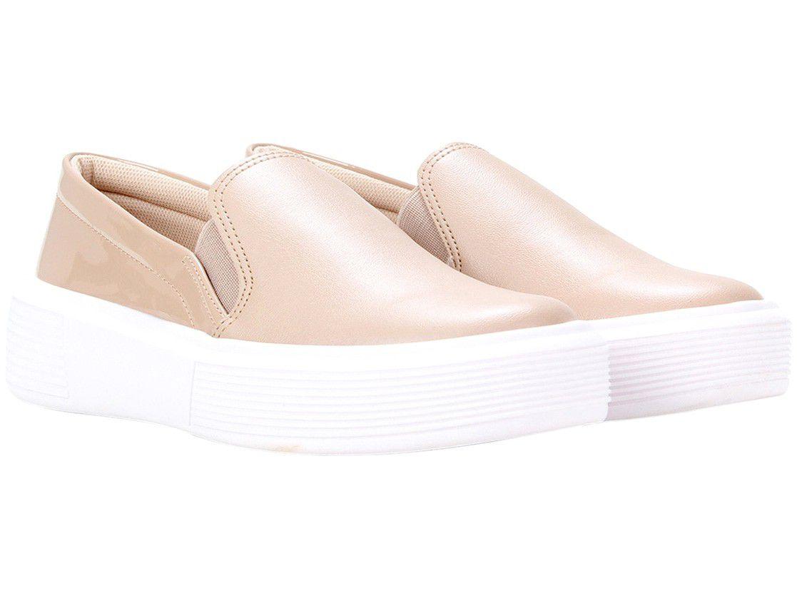 Slip On Beira Rio Básico Feminino Bege