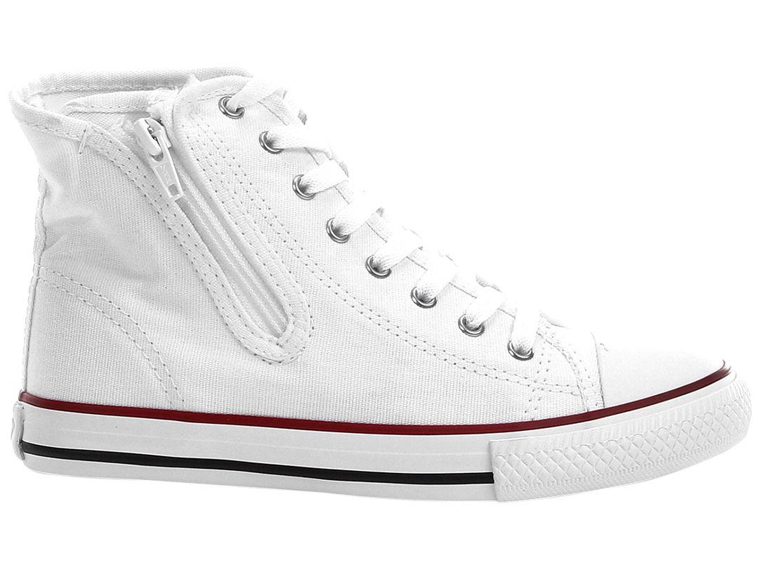 Tênis Infantil Diversão Zíper Cano Alto Branco
