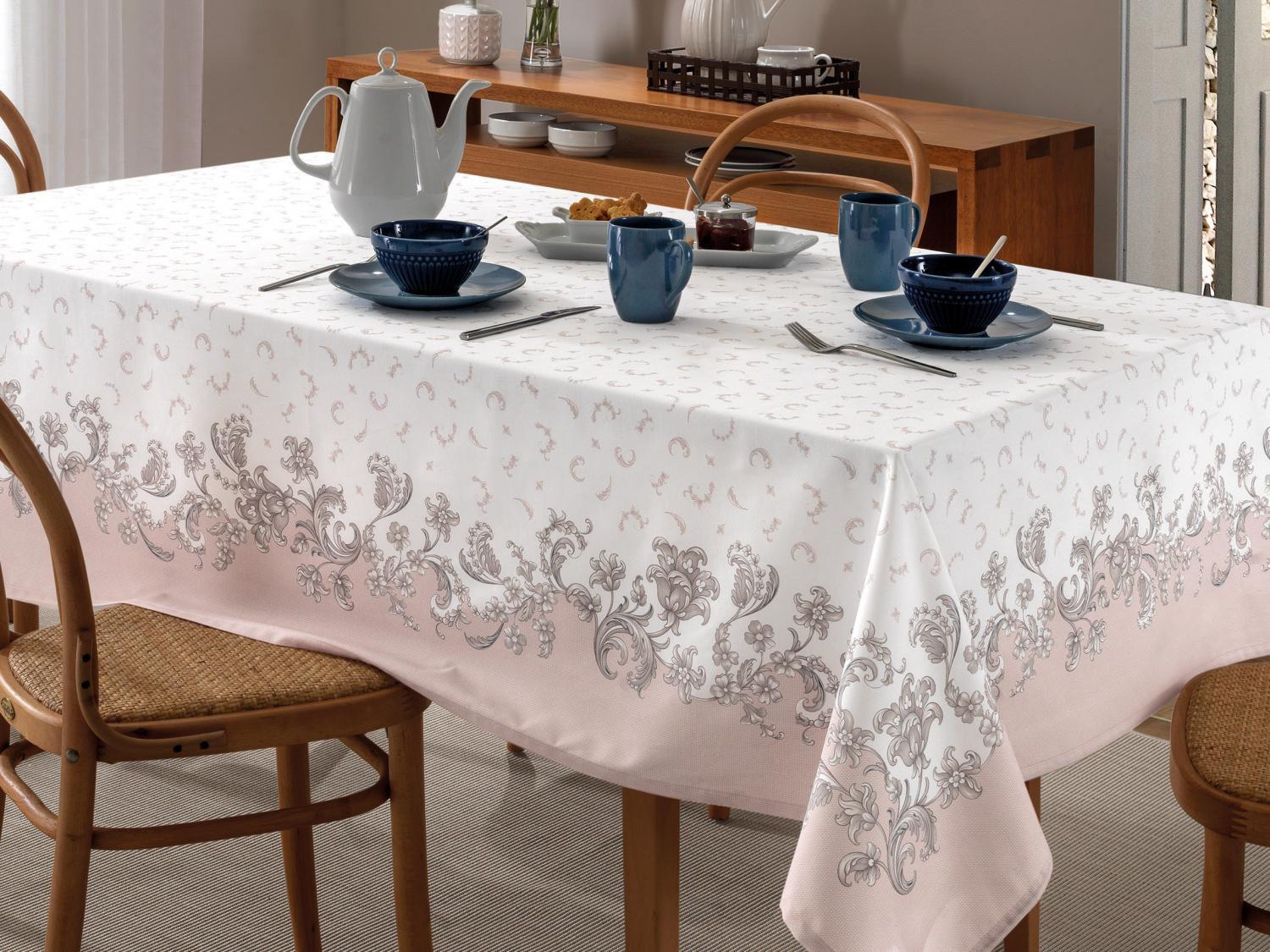 Toalha de Mesa Quadrada Döhler Branco - 140x140cm Clear Renova Marcelle D