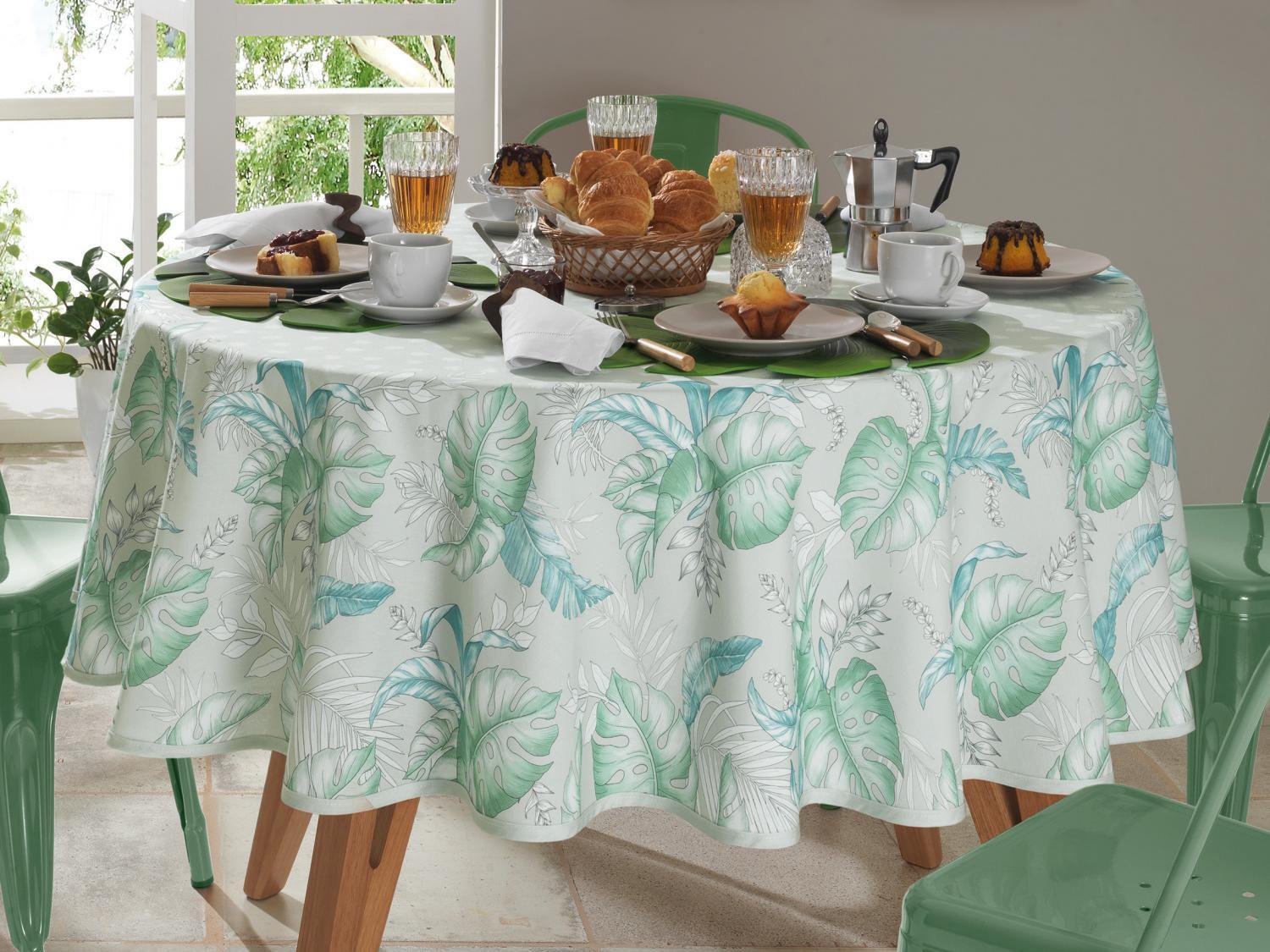 Toalha de Mesa Redonda Döhler Verde - 180cm Clear Renova Larissa D