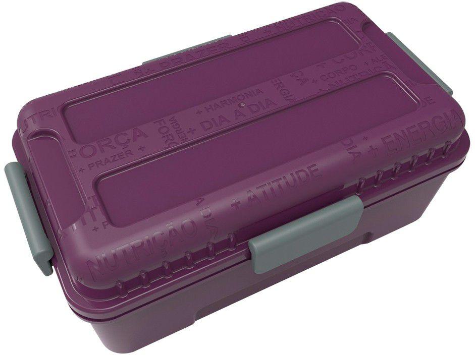 Marmita Térmica com Divisórias Prottector - Fitness Roxo