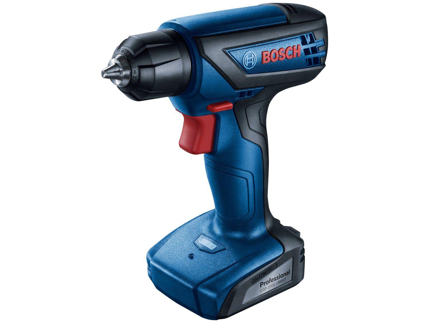 Furadeira e Parafusadeira a Bateria Bosch - Velocidade Variável 1/4" com Maleta GSR 1000 Smart