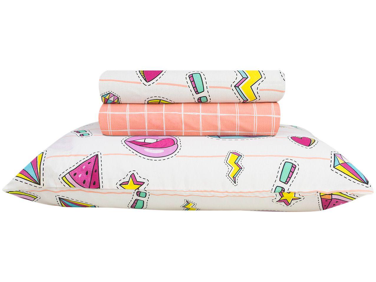 Jogo de Cama Infantil Solteiro Sultan 140 Fios - Happy Day Duplo 3 Peças