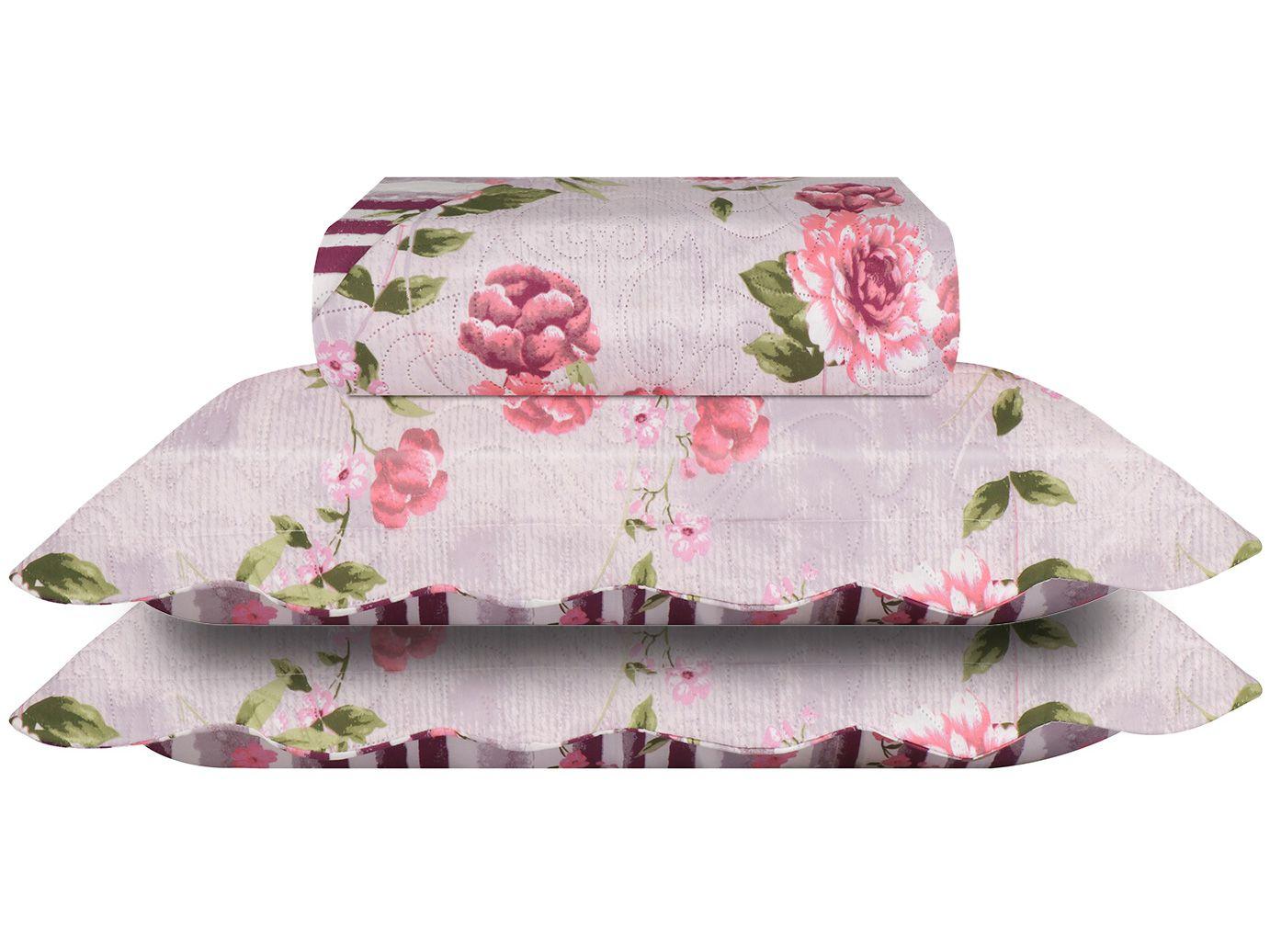 Colcha Queen Sultan Realce Premium - Holda 3 Peças