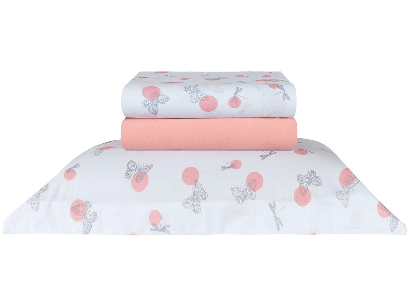 Jogo de Cama Casal Sultan 100% Algodão - 200 Fios Cherry Naturalle Rosa 4 Peças