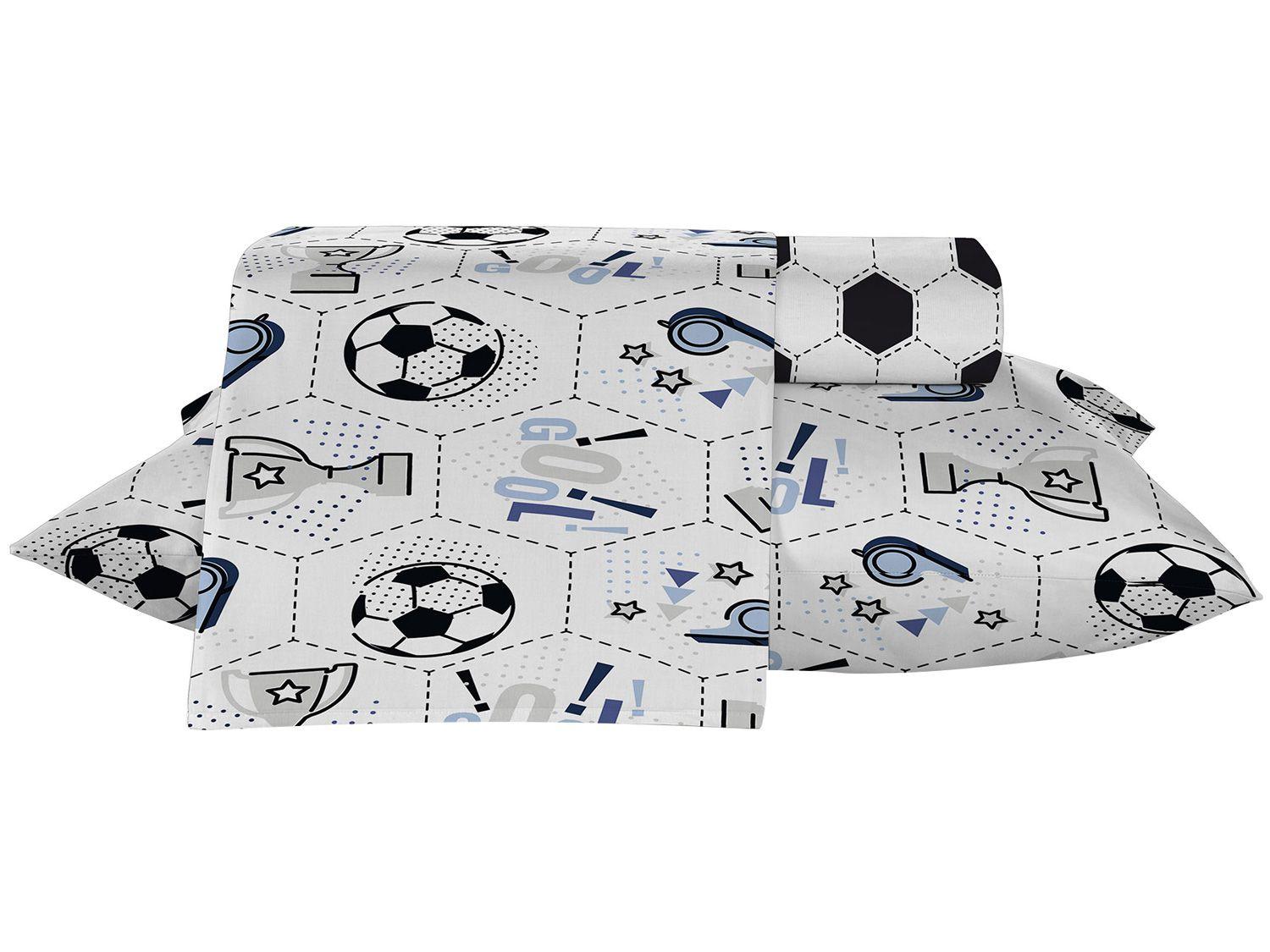 Jogo de Cama Infantil Solteiro Teka 100% Algodão - 120 Fios Kids Gool 3 Peças