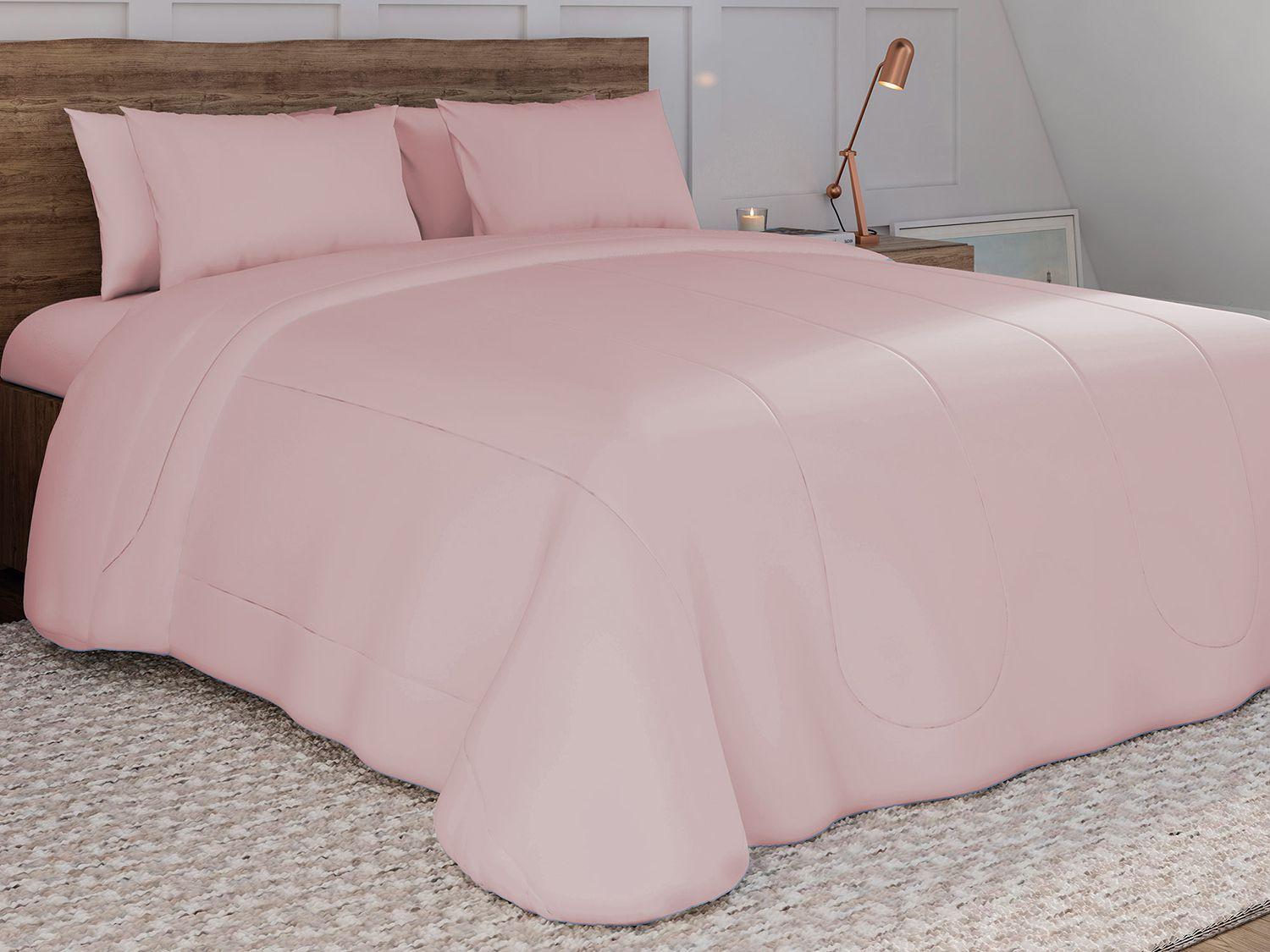 Jogo de Cama Solteiro Teka 100% Algodão - 150 Fios Diamante Malva Claro 3 Peças