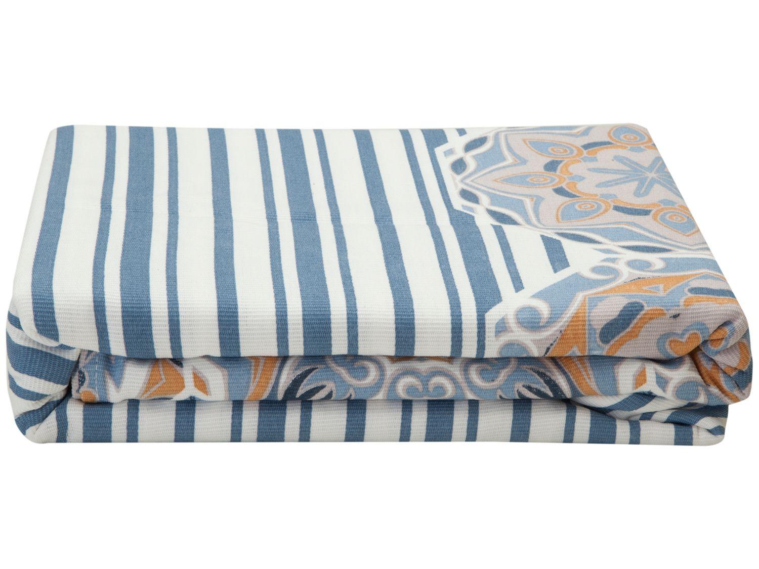 Colcha Queen Teka 100% Algodão 90 Fios - Allegro Plus Azul