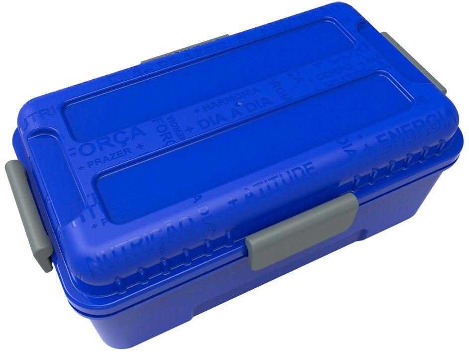 Marmita Térmica com Divisórias Prottector - Fitness Azul