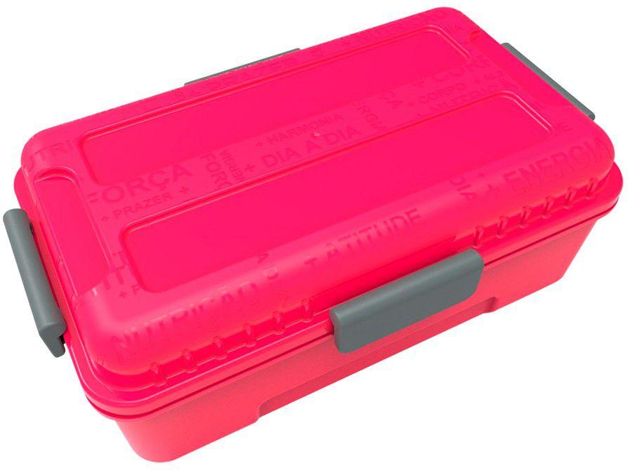 Marmita Térmica com Divisórias Prottector - Fitness Pink