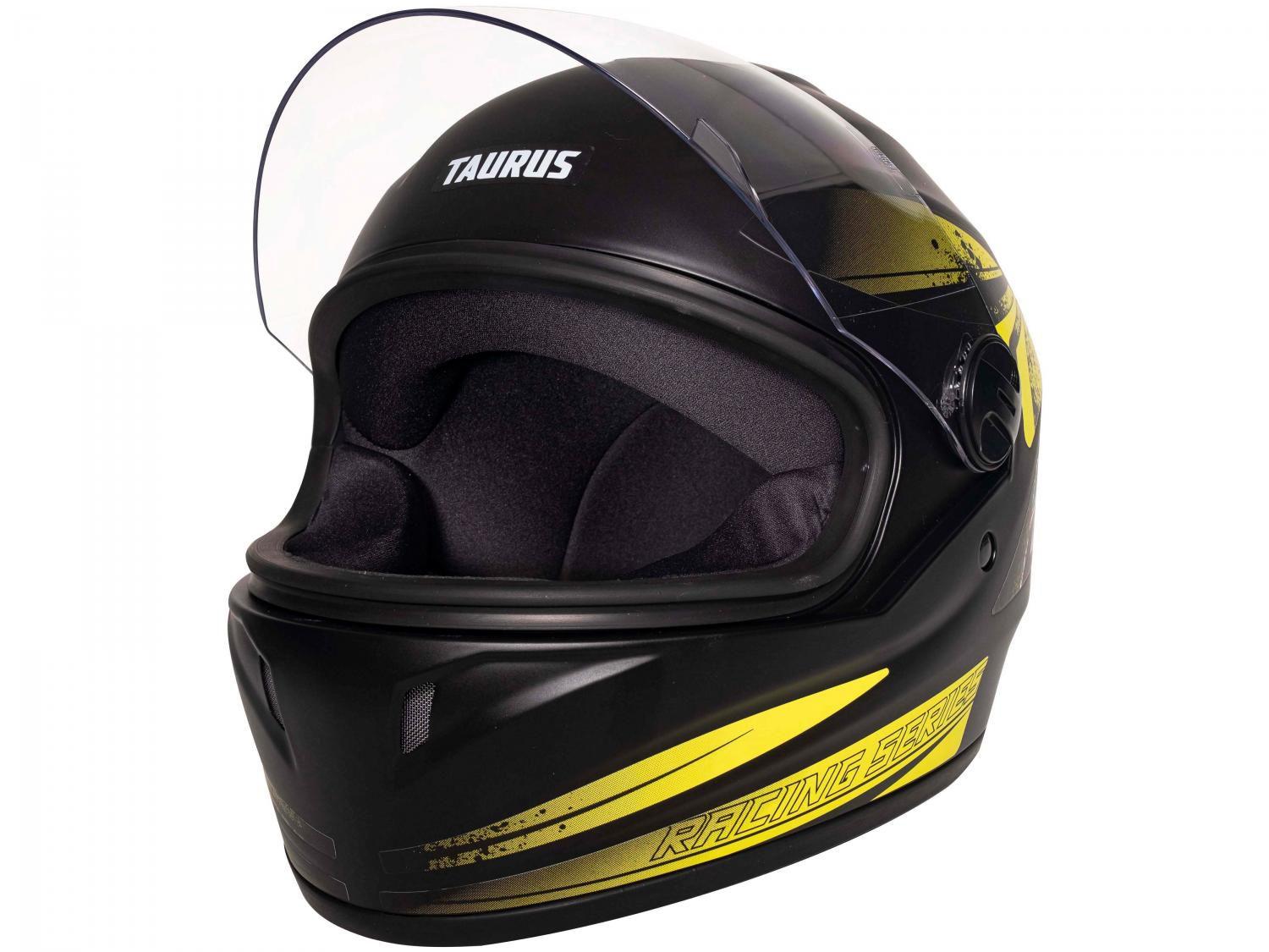 Capacete de Moto Fechado JOY23 RS Zephyr - Preto e Amarelo Tamanho 58
