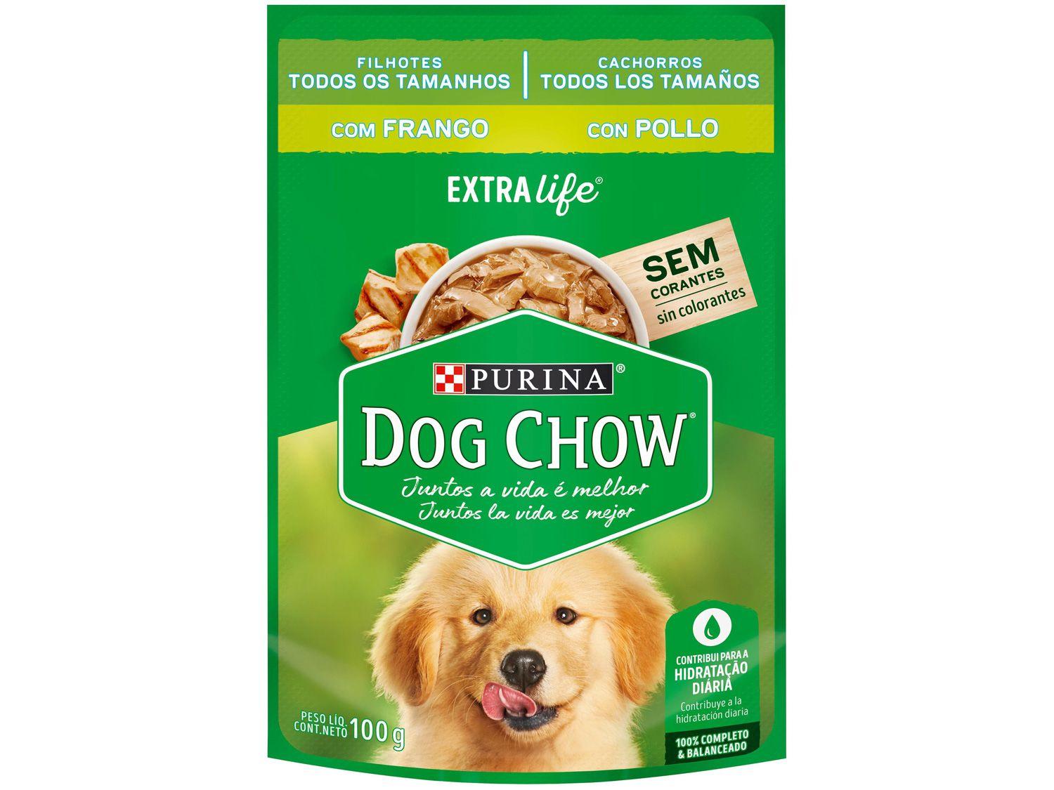 Ração Úmida para Cachorro Filhote Sachê Dog Chow - ExtraLife Frango 100g